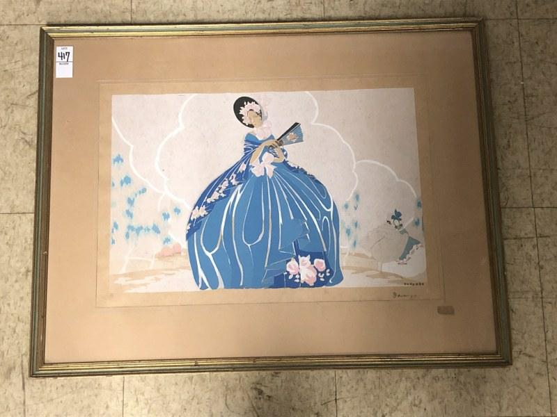 Signed handcolored print (?) Davanzo signed in pencil (1 of 3)