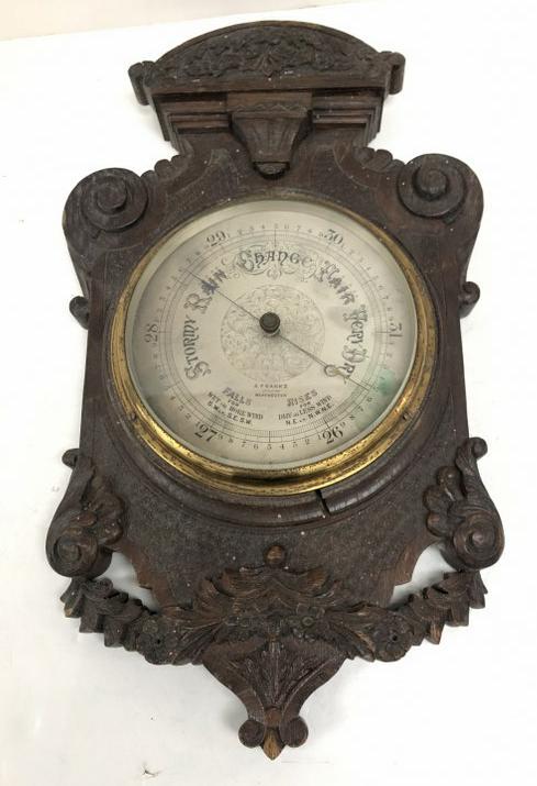 A Franks (Optician) Manchester Victorian oak Barometer, (1 of 8)