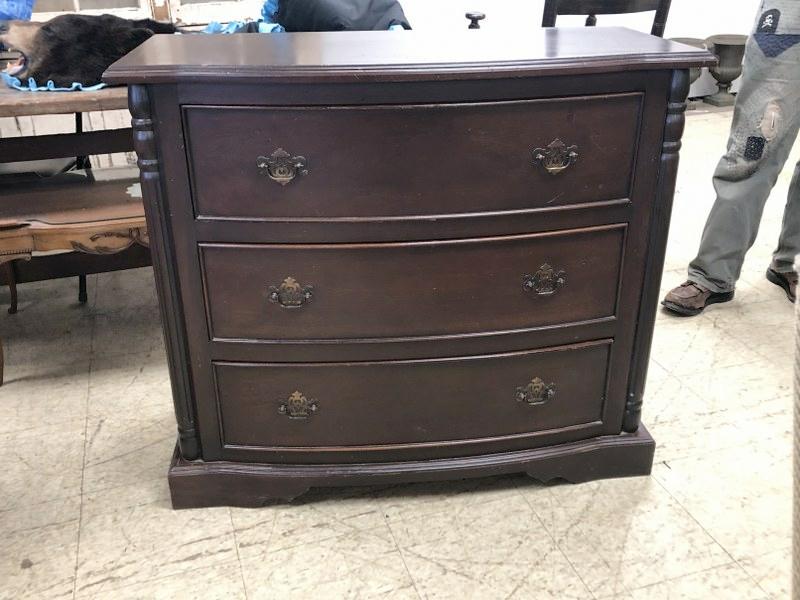 Mahogany three-drawer dresser, structurally sound, some (1 of 1)