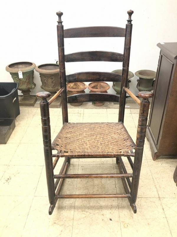 Early Hudson Valley ladderback armchair, from Hudson (1 of 6)