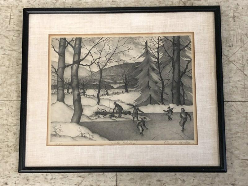 Clarence Bolton signed print titled (Winter Holiday) (1 of 7)