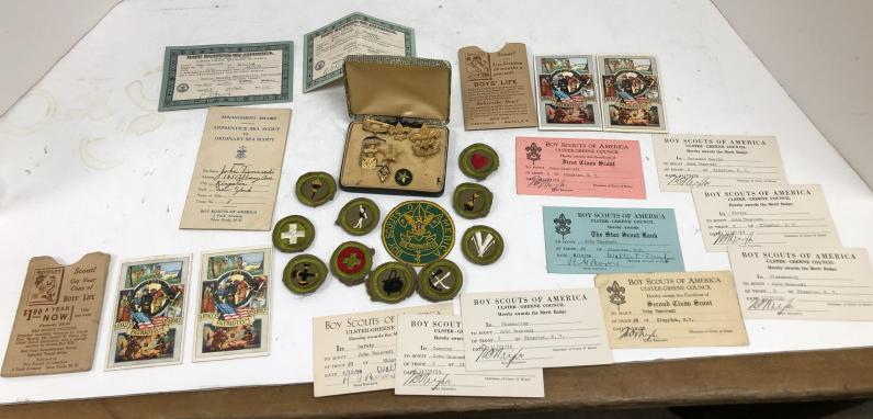 Estate Boy Scout lot from 1938 & 39, pins, patches, (1 of 8)