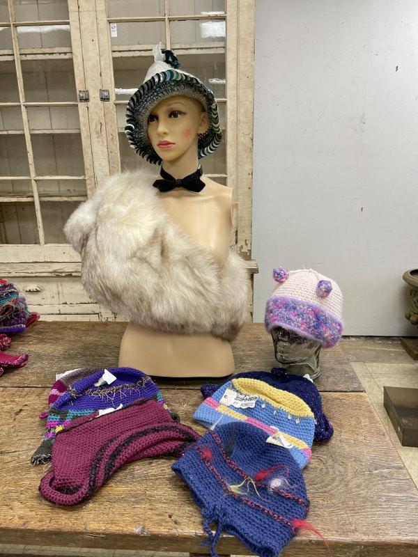 Vintage Designer Handmade Hats (8 hats): HATS-E- NUF? by BERNICE. These Designer Hats (circa 1970's - 1980"s) were sold to Super Models in NYC Modeling Agencies. They are one of a kind, handmade by Bernice using Wool, Mohair, Angola and synt