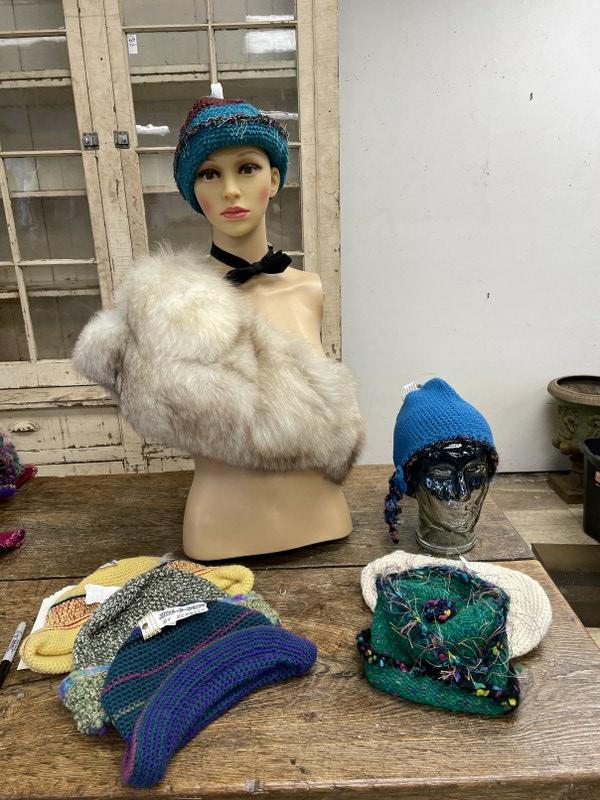Vintage Designer Handmade Hats (7 hats): HATS-E- NUF? by BERNICE. These Designer Hats (circa 1970's - 1980"s) were sold to Super Models in NYC Modeling Agencies. They are one of a kind, handmade by Bernice using Wool, Mohair, Angola and synt