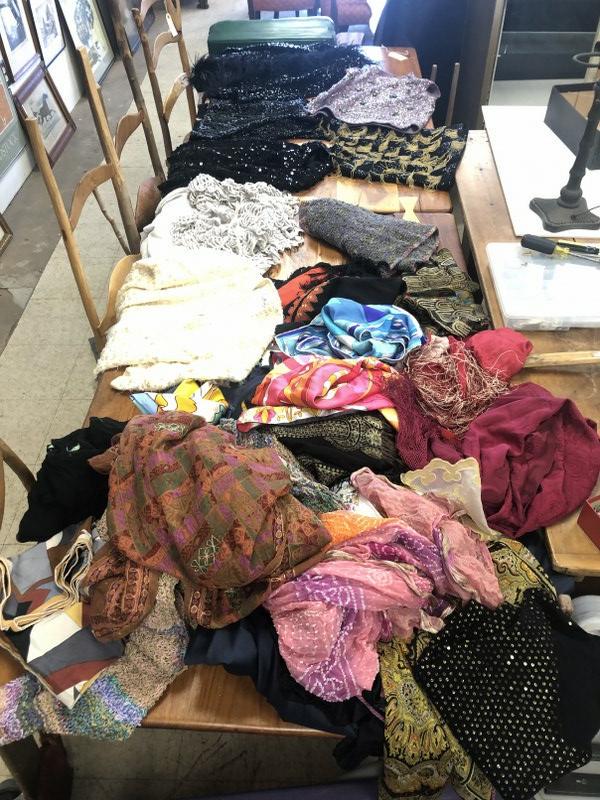 Lot of vintage textiles from Brooklyn estate - silk (1 of 12)