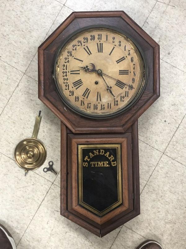 Rosewood case antique wall clock, from local estate, (1 of 2)
