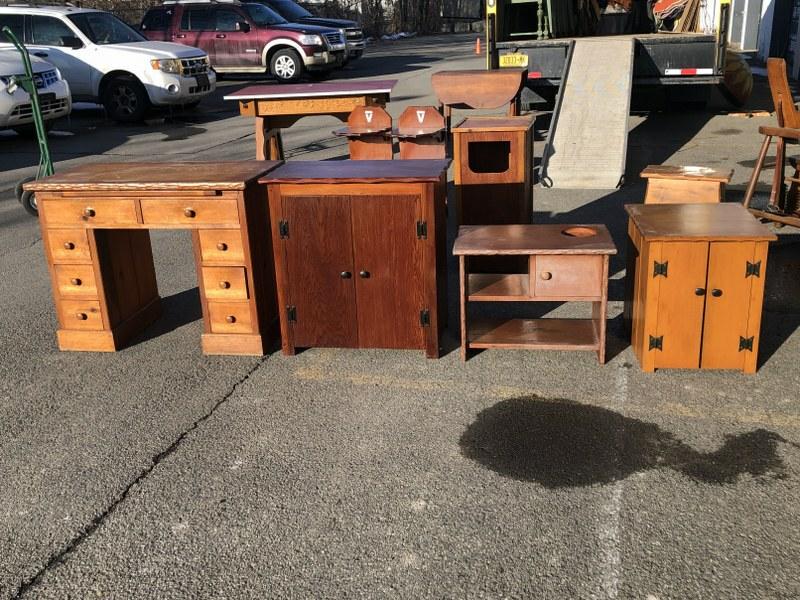 Big lot handmade furniture etc. from the old Bar V: Big lot handmade furniture etc. from the old Bar V ranch in Ohioville, N.Y. Made by the owner Mr. Vanderlyn, all structurally sound, great lot for that cabin, second home, or a dealerâ€¦.Includes 