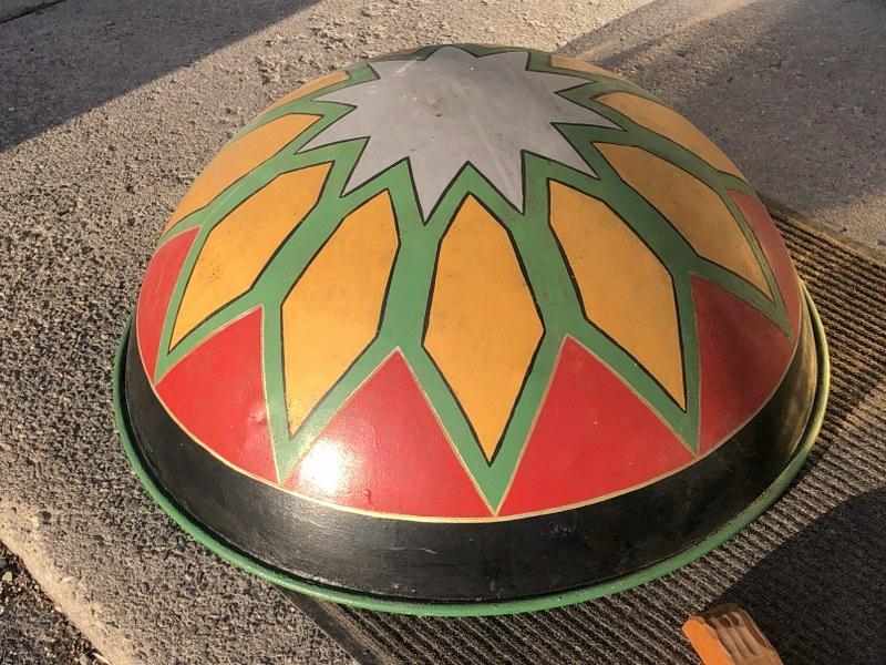 Large metal handpainted (Indian design ?) bowl, from (1 of 3)