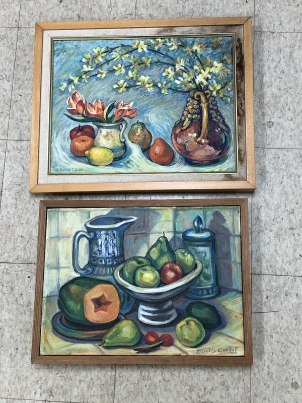 (2 ) Dorothy Dickensen Corbit (1919-2013) o/c still life's. Directly from family's estate - they (1 of 4)