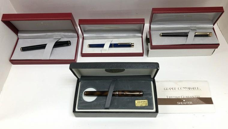(4) Sheaffer NOS fountain pens, from estate of pendealer we are selling. Includes Grande Connaisseur (1 of 9)