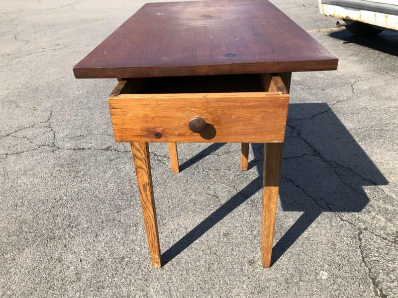 19th c country 1 drawer stand with oak legs & pine top & sides, from Hudson Valley estate we are (1 of 3)