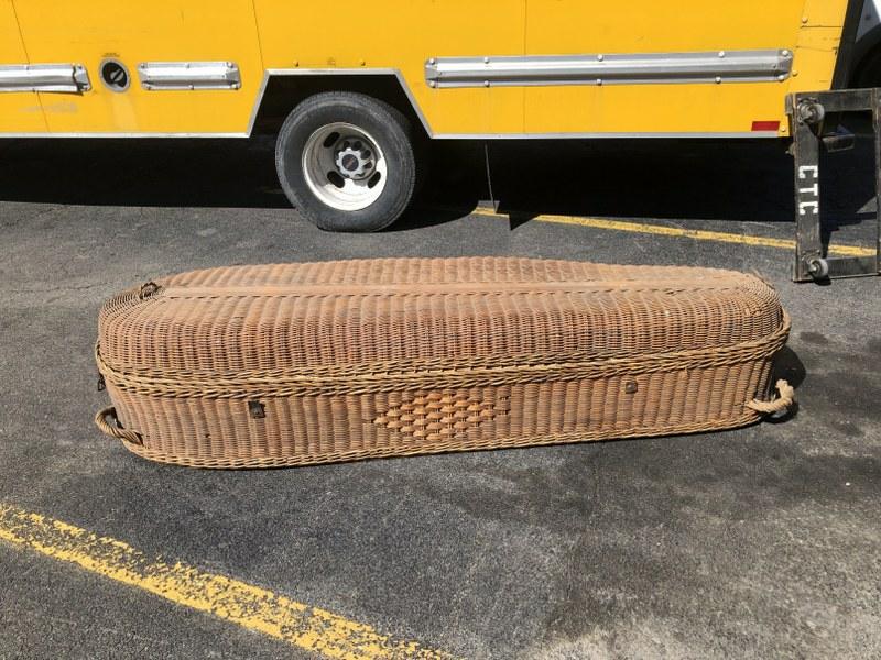 Antique wicker coffin or cooling casket, found in attic storage over garage from 3 generation (1 of 4)