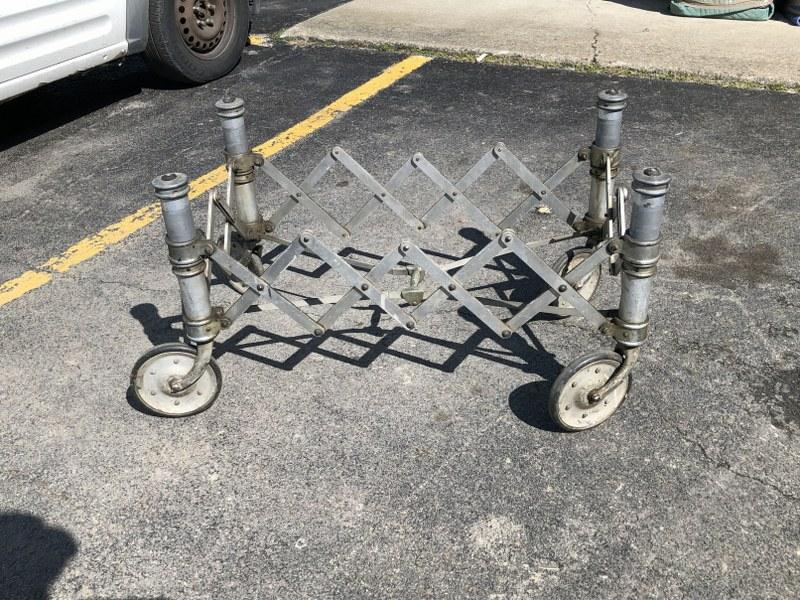 Antique casket truck or dolly, that folds, from 3 generation Funeral Home attic in the Hudson (1 of 4)