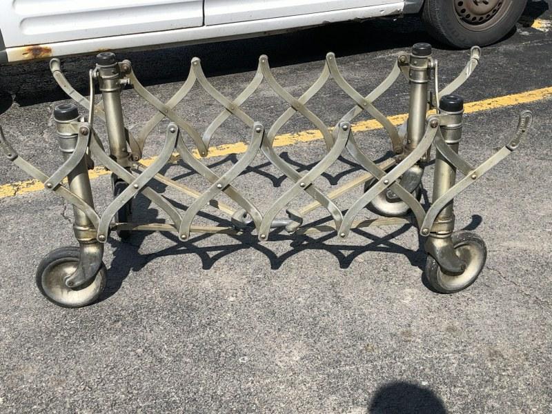 Antique casket truck or dolly, that folds, from 3 generation Funeral Home attic in the Hudson (1 of 9)
