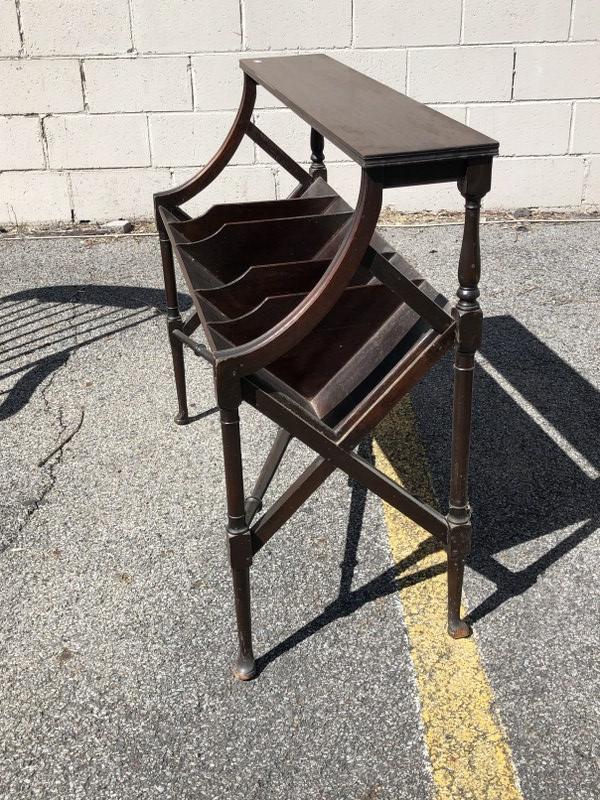 Mahogany circa 1930's magazine stand, with moveable insert dividers ( I would glue them in the slots (1 of 2)