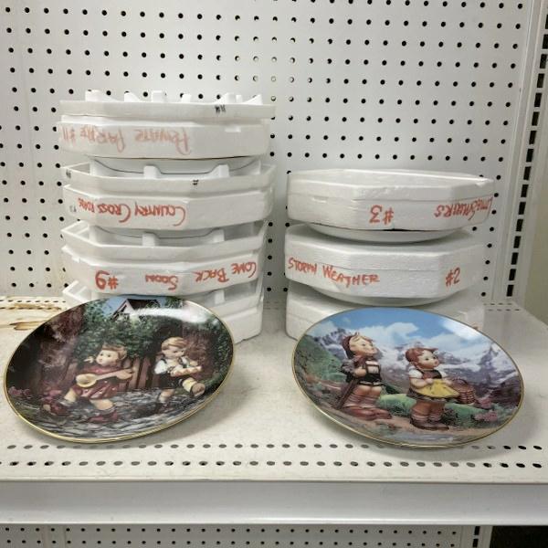 Lot of 7 M.J. Hummel Little Companions plates. Everything in this lot is in box and plates are in (1 of 2)
