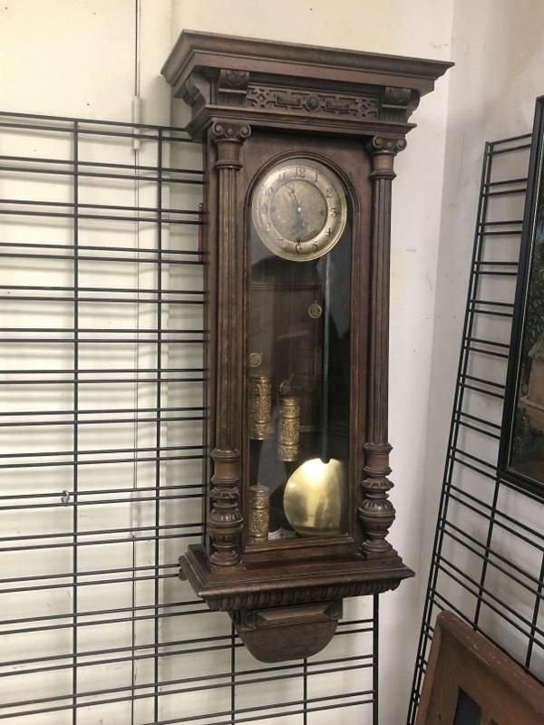Circa 1890's large wall regulator clock, most likely European, from Long Island N Y estate, has 3 (1 of 9)