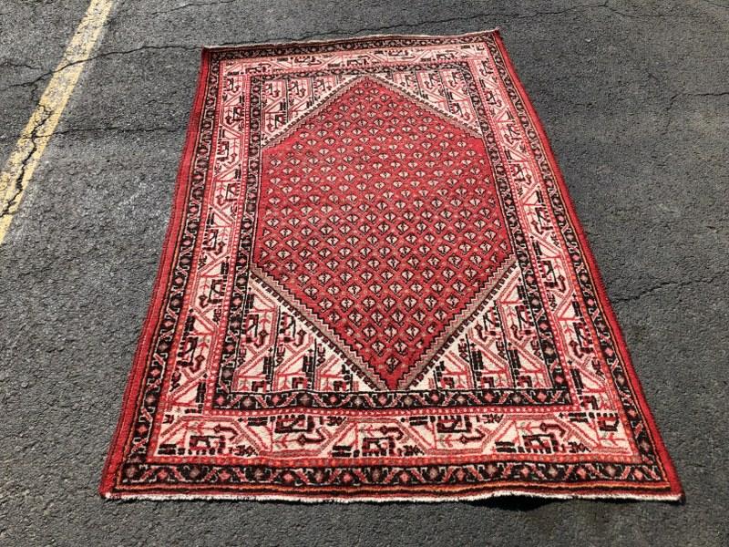 Nice estate handmade wool oriental rug, from Hudson Valley estate, nice condition, clean, measures (1 of 3)