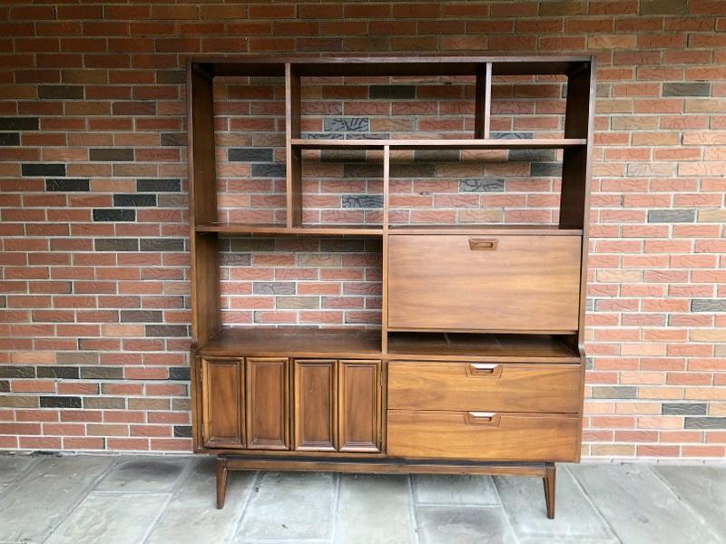 Mid Century Modern wall unit, with drop down desk, nice clean & structurally sound condition, from (1 of 3)