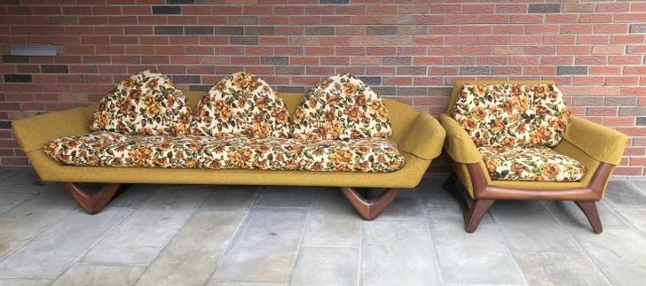Adrian Pearsall Mid Century Sofa & Chair in original untouched condition, from local estate, (1 of 7)
