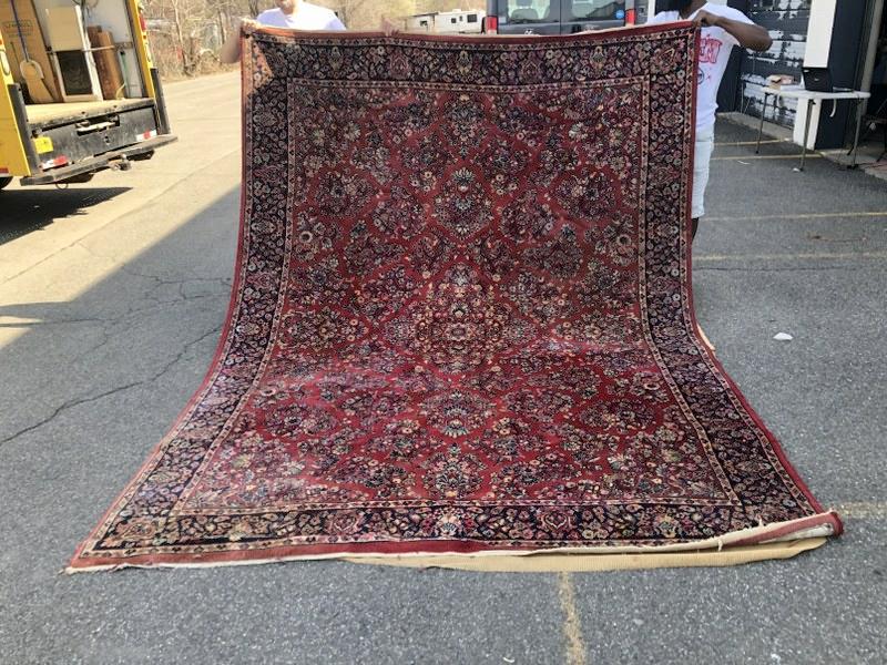 Machine made oriental rug, wool, made in Belgium, has some slight fading, and light (1 of 3)