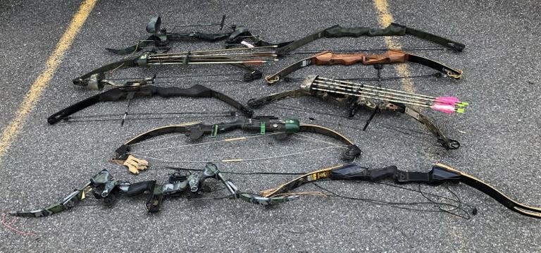 9 compound bows, as is condition, from closed Hudson Valley hunting and fishing shop, some probably (1 of 5)