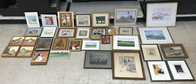 Large lot of artwork from estate of Artist Rachel Levy, in the Hudson Valley, most all work done by (1 of 9)