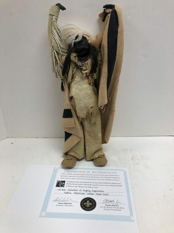 Native American Doll from childhood collection of Shirley Temple, with certificate of authenticity, (1 of 5)