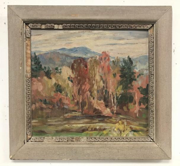 Florence White Williams (1888-1953) o/b impressionist landscape, titled on back, partial label, (1 of 5)
