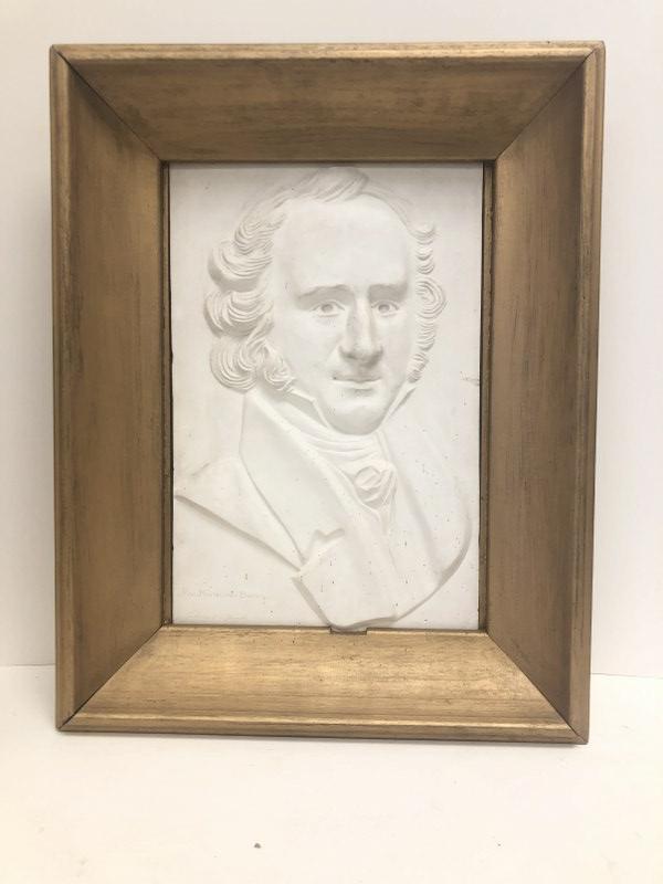 Chalkware raised placque of President Martin Van Buren by Albany, N.Y. area Artist Edward P. Buyck. (1 of 5)