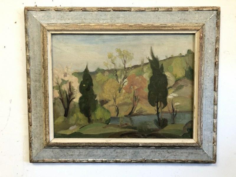 Impressionist o/b landscape in nice painted House of Heydenryk frame, painting is attributed to (1 of 3)