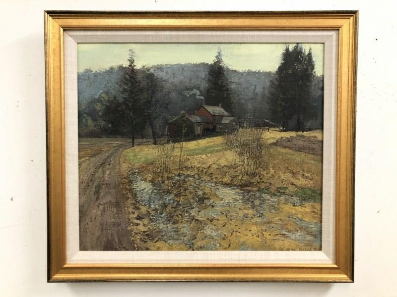 Harry Orylk o/c landscape with farmhouse & barn, signed lower right & dated 4-10-95, fine estate (1 of 3)