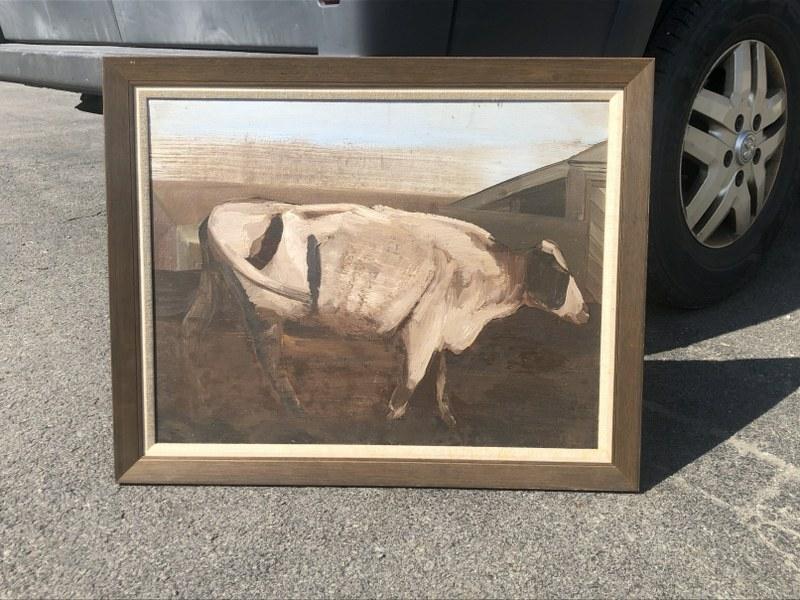 Harry Orlyk ( b 1947) o/c large cow in front of the barn, signed lower right. In fine estate (1 of 4)
