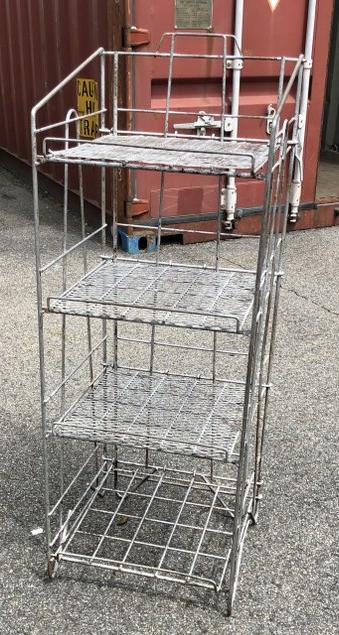Old wire rack, measures 42" high x 15" deep x 14.5" wide, nice condition.   From Hudson, N.Y. estate (1 of 2)
