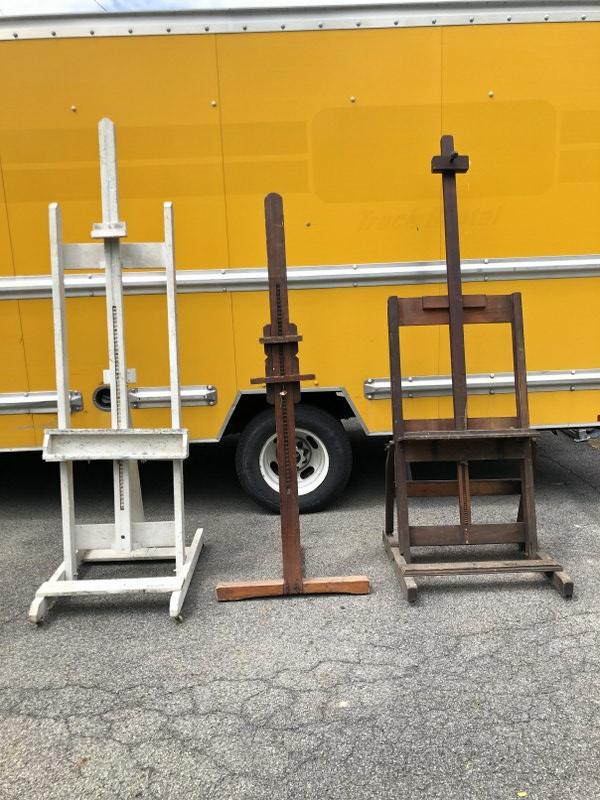 (3) older easels in used condition, functionable, need a little TLCâ€¦..structurally soundâ€¦.From (1 of 2)