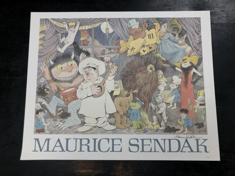 Maurice Sendak signed promotional poster, New York Harper Collins, 1990. A remarkable collage and (1 of 3)
