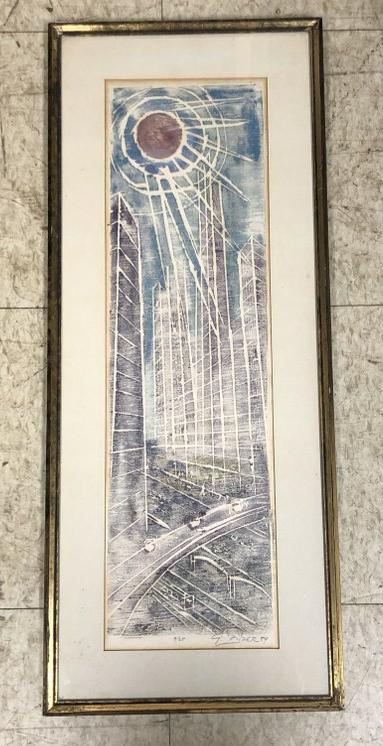 Gyula Zilzer (1898-1969) Mid Century impressionist cityscape signed print, number 9 of 25. Dated (1 of 2)