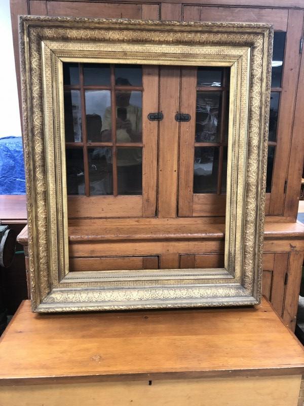 Wonderful 19th c fancy gilt frame, overall nice estate condition, inner measurements are 27.5" x (1 of 7)