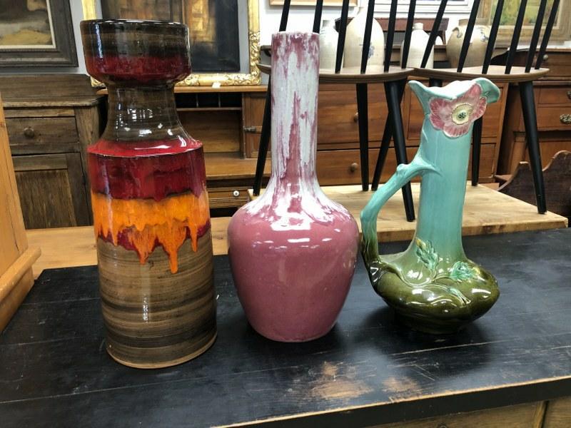 Estate ceramic pottery lot, in good condition, bases signed as pictured, tallest measures 21" high (1 of 5)