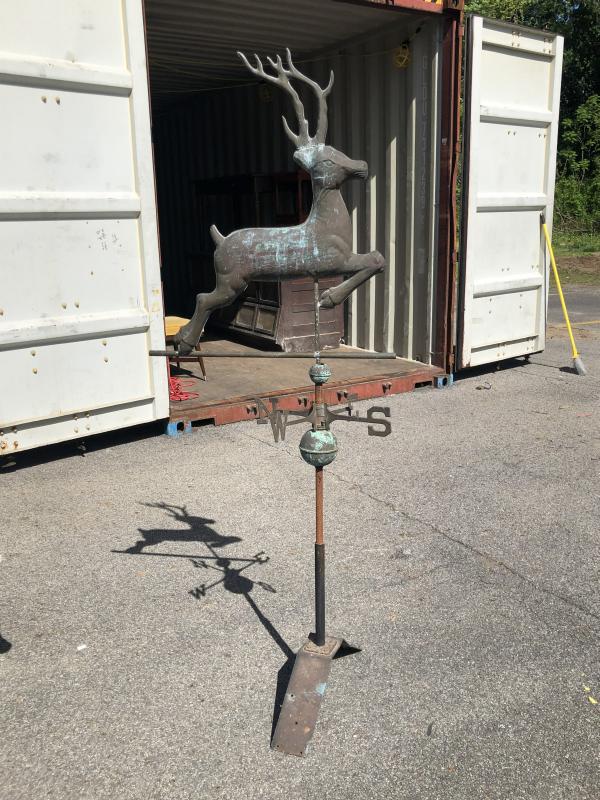 Non Antique copper deer weathervane ( Probably 20-30 years old ) from Hudson Valley estate of former (1 of 2)