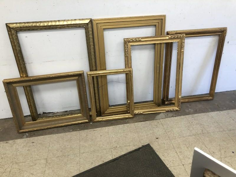 (6) gold decorative frames, some with carvings, good lot for dealerâ€¦...From Hudson, N.Y. estate of (1 of 6)