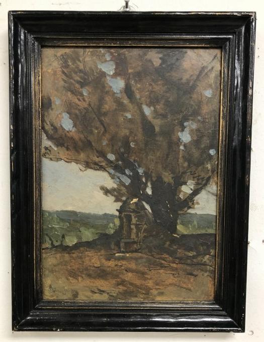 Lucie Malfilatre (born 1871 ) France  o/b impressionist landscape, signed lower right, painting (1 of 3)