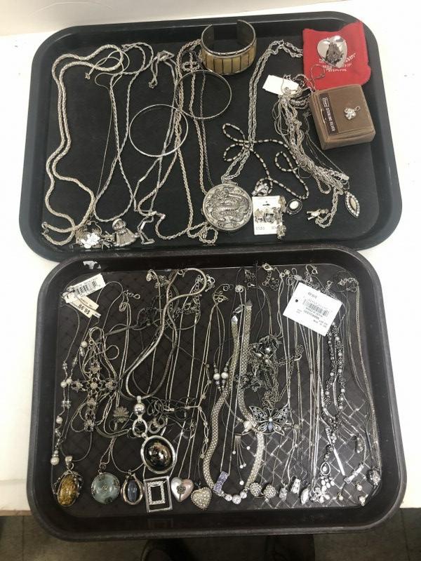Estate sterling silver & other jewelry, most all chains are sterling, sterling charms, most pendants: Estate sterling silver & other jewelry, most all chains are sterling, sterling charms, most pendants are sterling some notâ€¦.from local estate, great lot for dealer to sortâ€¦.