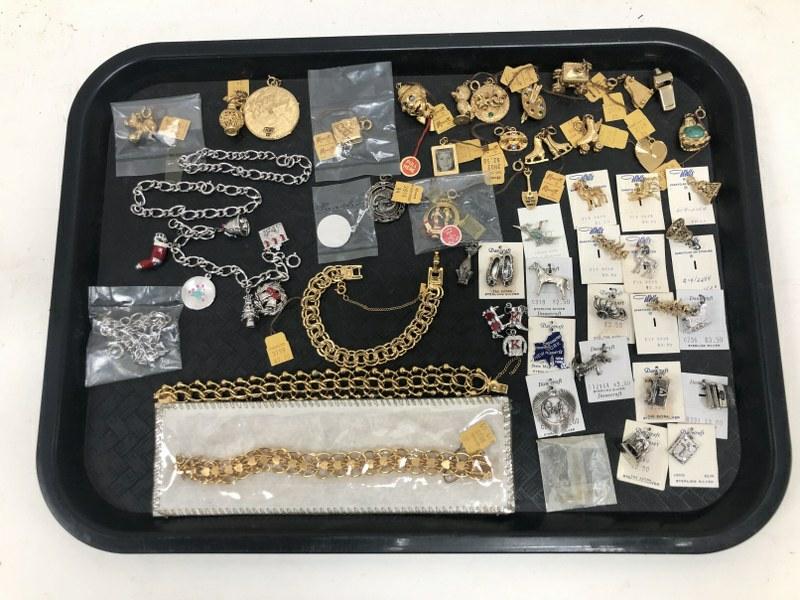 Wonderful lot MOST all never used, charms, including many MONET, MONET bracelets for charms, (1 of 9)