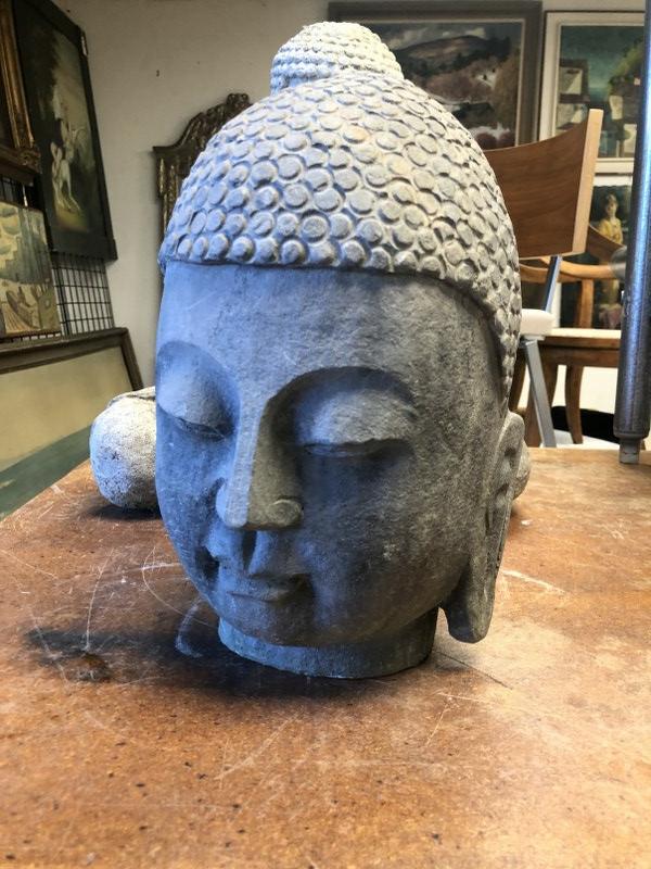 Carved stone Buddah head, from local estate, nice condition, measures 12" high x 8.5" acrossâ€¦ (1 of 4)