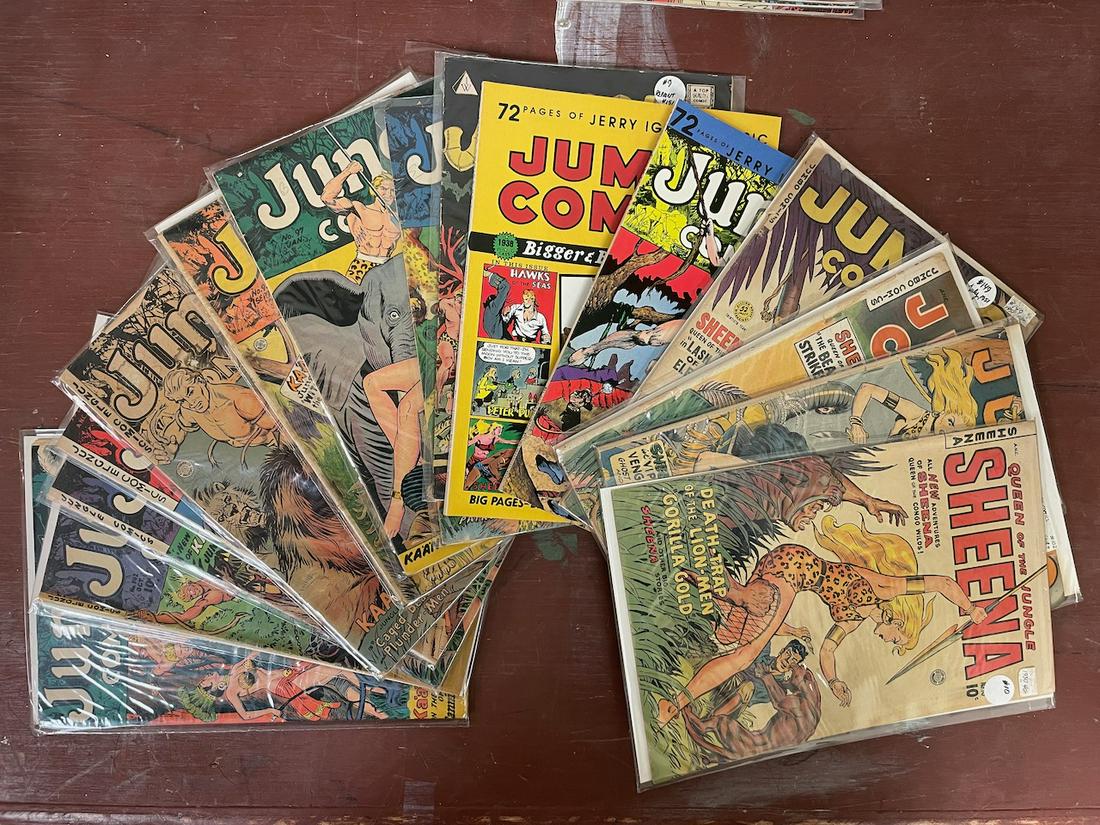 16 Jungle/Jumbo/Sheena Comics incl. bondage. This lot includes pre-code 13 originals (two of which (1 of 9)