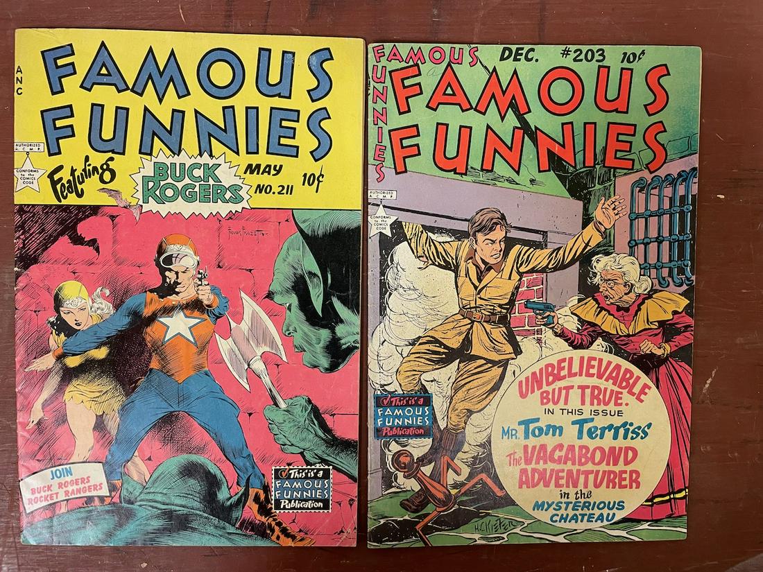 2 Famous Funnies 203 & 211 (w/Frazetta cover). This lot includes two ungraded issues of Famous (1 of 15)