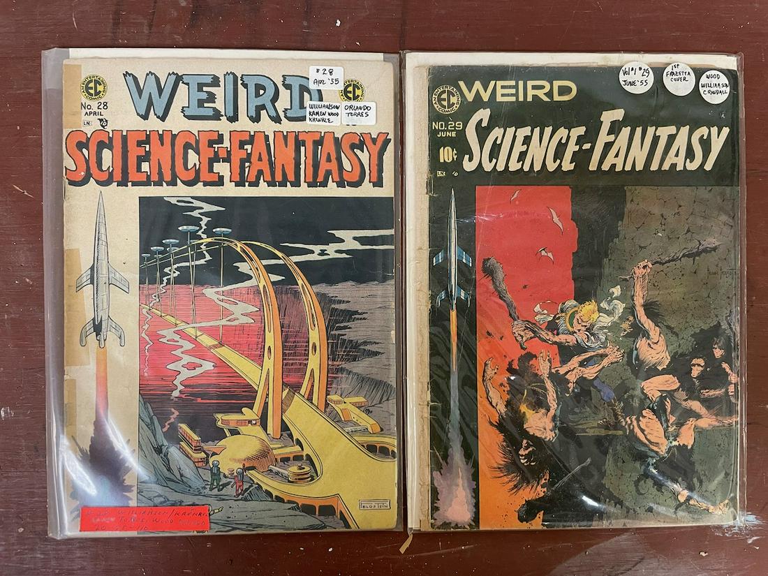 Weird Science Fantasy 28 & 29 Frazetta Cover. This lot includes two original copies, not reprints, (1 of 17)