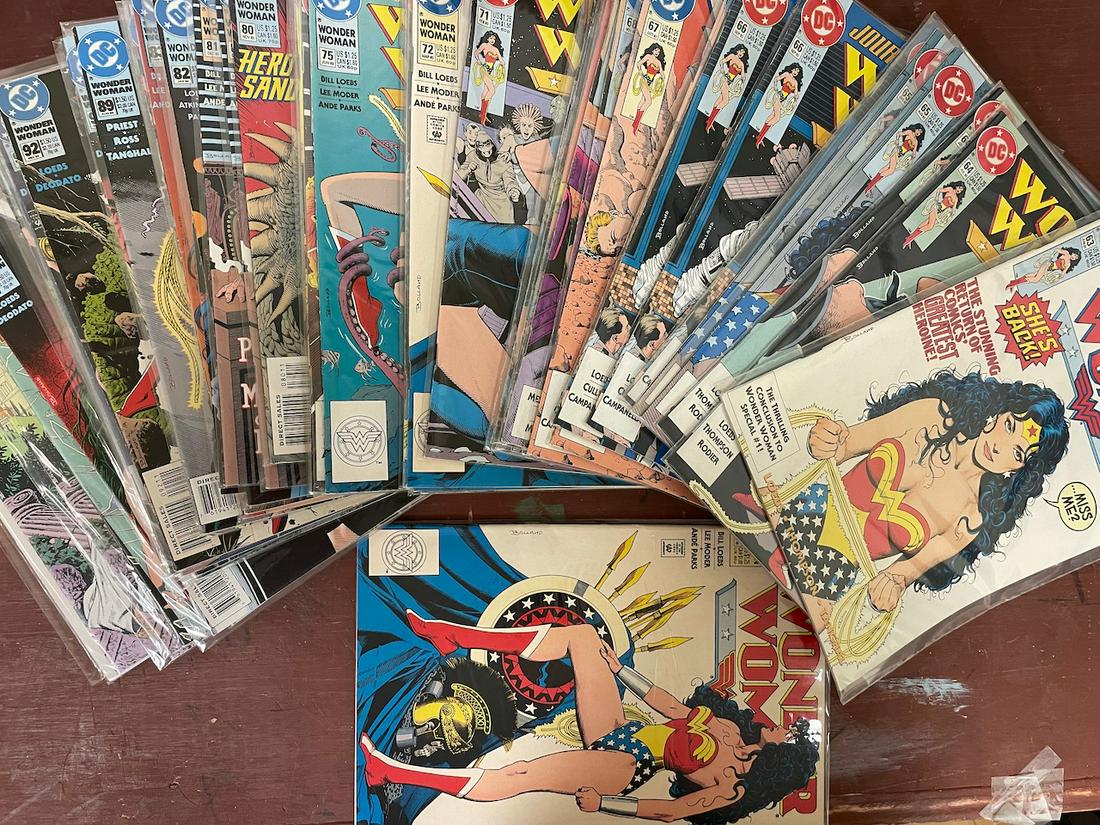 Wonder Woman 63-83 87-99 Brian Bolland covers. 54 issues total, LOTS OF DUPES! Two copies of 64, 65, (1 of 14)