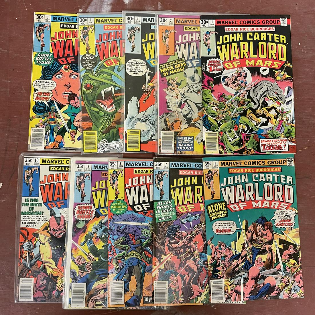 3 full sets Marvel Comics John Carter of Mars + extras. This lot features three complete series runs (1 of 6)